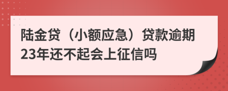 陆金贷（小额应急）贷款逾期23年还不起会上征信吗