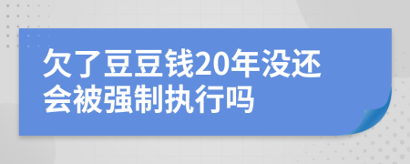 欠了豆豆钱20年没还会被强制执行吗