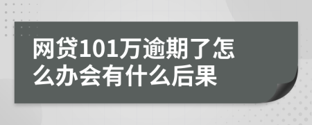 网贷101万逾期了怎么办会有什么后果