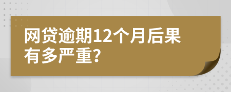 网贷逾期12个月后果有多严重？