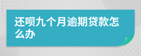还呗九个月逾期贷款怎么办