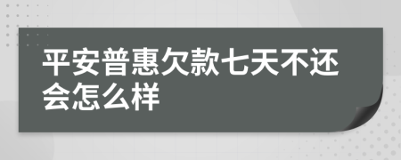 平安普惠欠款七天不还会怎么样