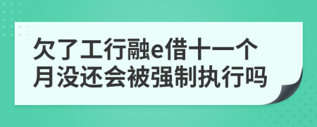 欠了工行融e借十一个月没还会被强制执行吗