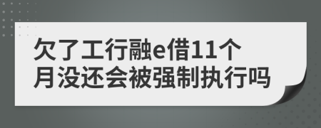 欠了工行融e借11个月没还会被强制执行吗