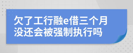 欠了工行融e借三个月没还会被强制执行吗