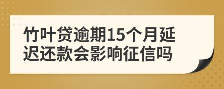 竹叶贷逾期15个月延迟还款会影响征信吗