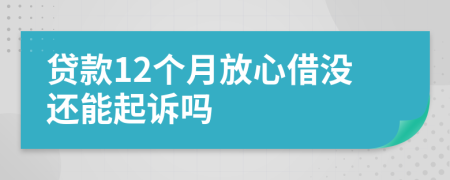 贷款12个月放心借没还能起诉吗