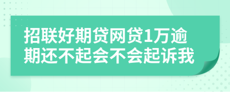 招联好期贷网贷1万逾期还不起会不会起诉我