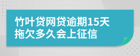 竹叶贷网贷逾期15天拖欠多久会上征信