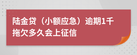 陆金贷（小额应急）逾期1千拖欠多久会上征信