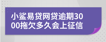 小鲨易贷网贷逾期3000拖欠多久会上征信