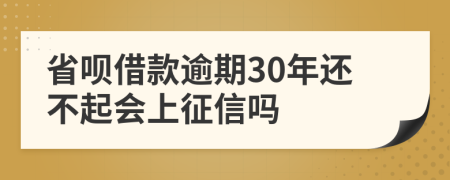 省呗借款逾期30年还不起会上征信吗