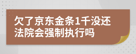 欠了京东金条1千没还法院会强制执行吗