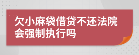 欠小麻袋借贷不还法院会强制执行吗