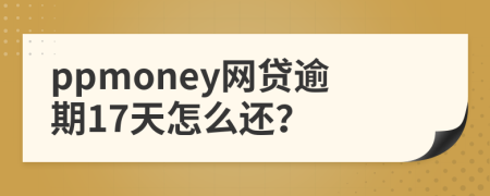 ppmoney网贷逾期17天怎么还？