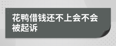 花鸭借钱还不上会不会被起诉