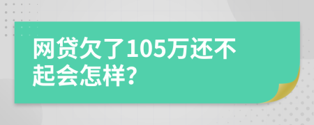 网贷欠了105万还不起会怎样？