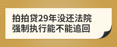 拍拍贷29年没还法院强制执行能不能追回