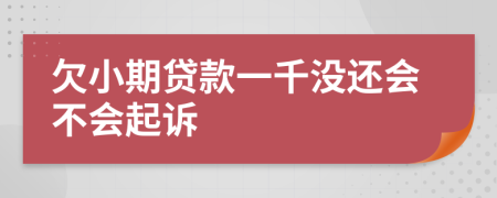 欠小期贷款一千没还会不会起诉