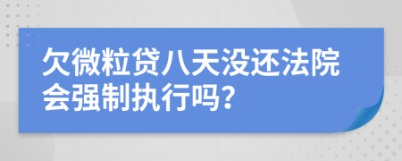 欠微粒贷八天没还法院会强制执行吗？