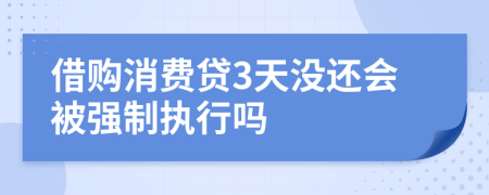 借购消费贷3天没还会被强制执行吗