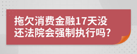 拖欠消费金融17天没还法院会强制执行吗?