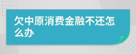 欠中原消费金融不还怎么办