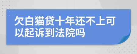 欠白猫贷十年还不上可以起诉到法院吗