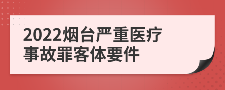 2022烟台严重医疗事故罪客体要件