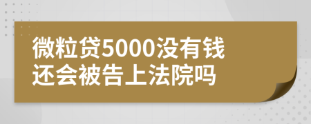 微粒贷5000没有钱还会被告上法院吗