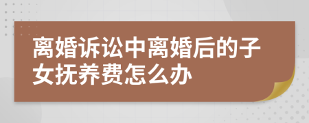 离婚诉讼中离婚后的子女抚养费怎么办