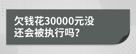 欠钱花30000元没还会被执行吗？