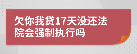 欠你我贷17天没还法院会强制执行吗