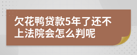 欠花鸭贷款5年了还不上法院会怎么判呢