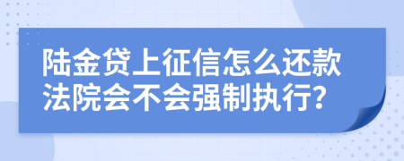 陆金贷上征信怎么还款法院会不会强制执行？