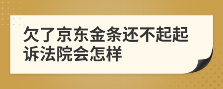 欠了京东金条还不起起诉法院会怎样