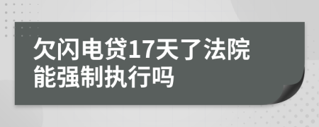 欠闪电贷17天了法院能强制执行吗