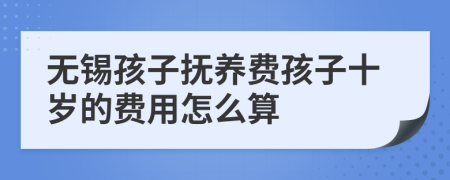 无锡孩子抚养费孩子十岁的费用怎么算