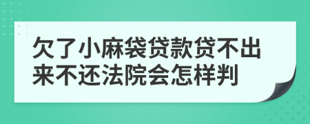 欠了小麻袋贷款贷不出来不还法院会怎样判