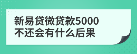 新易贷微贷款5000不还会有什么后果