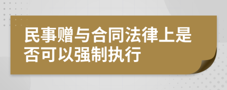 民事赠与合同法律上是否可以强制执行