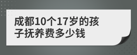 成都10个17岁的孩子抚养费多少钱