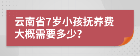 云南省7岁小孩抚养费大概需要多少？