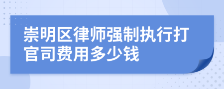 崇明区律师强制执行打官司费用多少钱