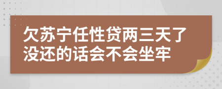 欠苏宁任性贷两三天了没还的话会不会坐牢