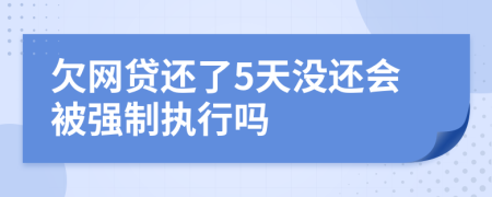 欠网贷还了5天没还会被强制执行吗