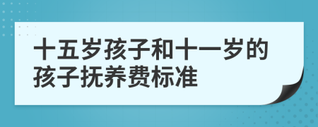 十五岁孩子和十一岁的孩子抚养费标准