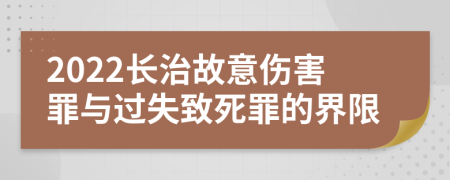 2022长治故意伤害罪与过失致死罪的界限