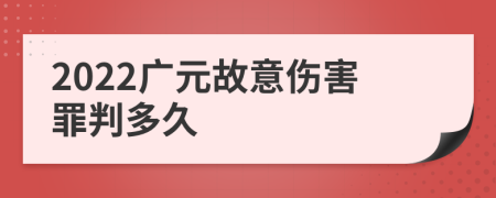 2022广元故意伤害罪判多久