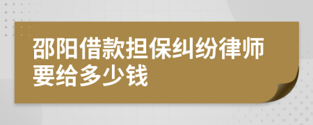 邵阳借款担保纠纷律师要给多少钱